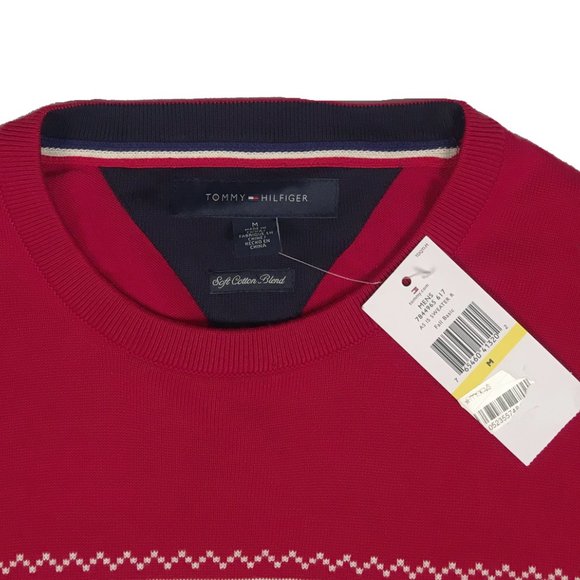 NEW Vintage Tommy Hilfiger Sweater!  Red With Snowflake Design  Lighter Weight - Picture 2 of 2